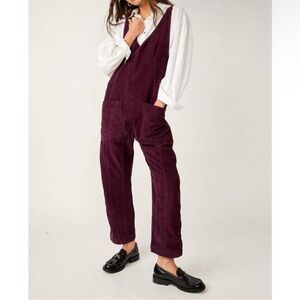 NEW with tags FREE PEOPLE high roller cord jumpsuit in italian plum